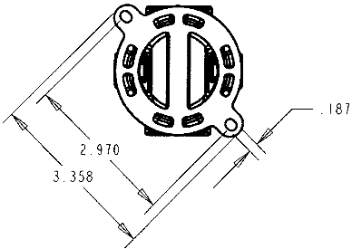 molded base dimension, half inch size