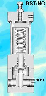 Series BST normally-open air shutoff valve in 1/2 inch pipe size