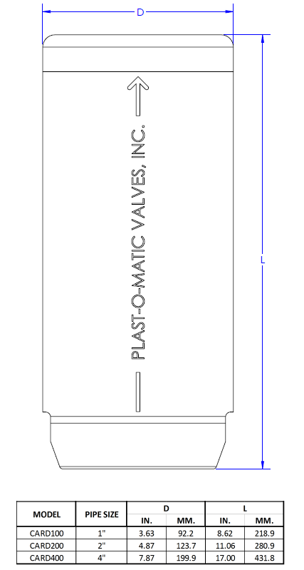 air release valve Dimensional Drawing